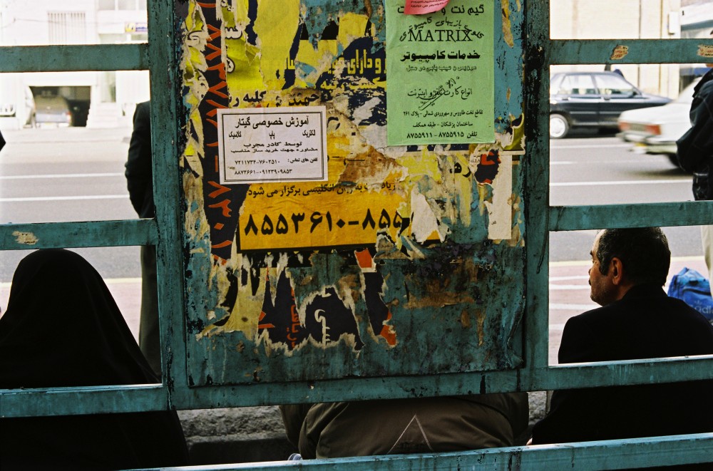 Bus stop men and women Tehran by Anna Sande